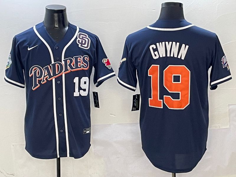 Men San Diego Padres #19 Gwynn Blue Game Nike 2025 MLB Jersey style 4->san diego padres->MLB Jersey